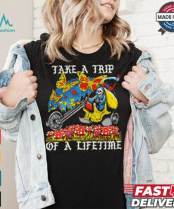 Take a trip of a lifetime skeleton riding art shirt