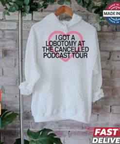 Tana Mongeau Wearing I Got A Lobotomy At The Cancelled Podcast Tour Shirt