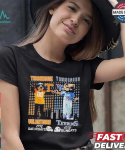 Tennessee Volunteers On Saturdays Smokey Tennessee Titans T Rac On Sundays T Shirt