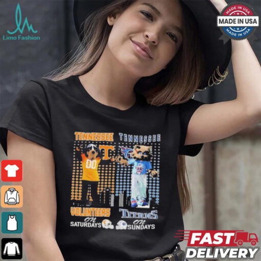 Tennessee Volunteers On Saturdays Smokey Tennessee Titans T Rac On Sundays T Shirt