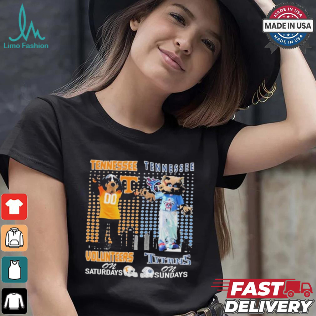 Tennessee Volunteers On Saturdays Smokey Tennessee Titans T Rac On Sundays T Shirt Tennessee Volunteers On Saturdays Smokey Tennessee Titans T Rac On Sundays T Shirt