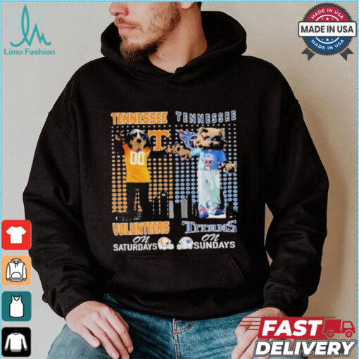 Tennessee Volunteers On Saturdays Smokey Tennessee Titans T Rac On Sundays T Shirt