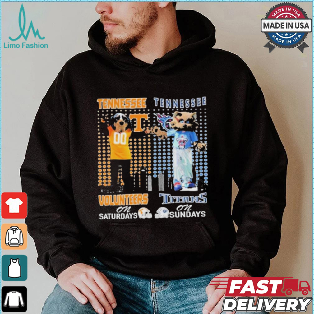 Tennessee Volunteers On Saturdays Smokey Tennessee Titans T Rac On Sundays T Shirt Tennessee Volunteers On Saturdays Smokey Tennessee Titans T Rac On Sundays T Shirt
