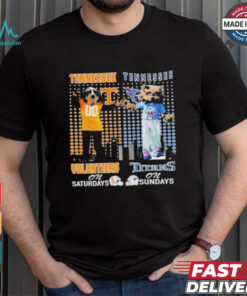 Tennessee Volunteers On Saturdays Smokey Tennessee Titans T Rac On Sundays T Shirt