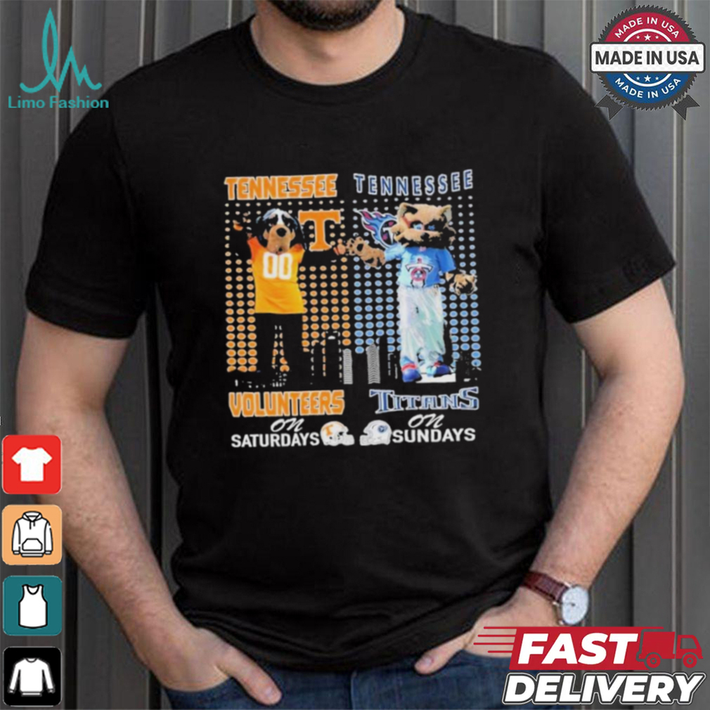 Tennessee Volunteers On Saturdays Smokey Tennessee Titans T Rac On Sundays T Shirt Tennessee Volunteers On Saturdays Smokey Tennessee Titans T Rac On Sundays T Shirt