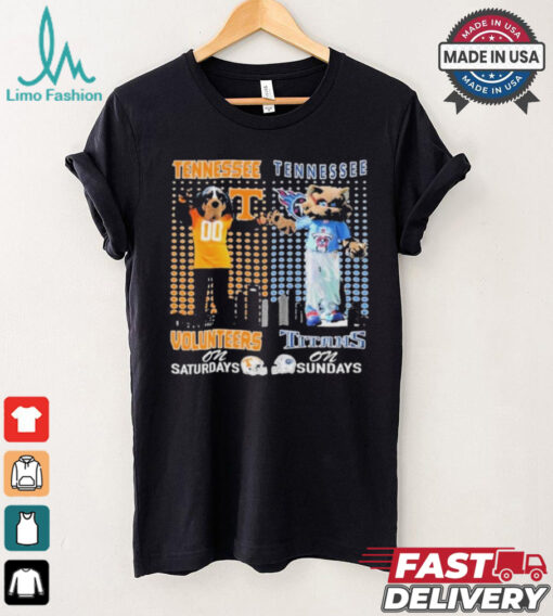 Tennessee Volunteers On Saturdays Smokey Tennessee Titans T Rac On Sundays T Shirt