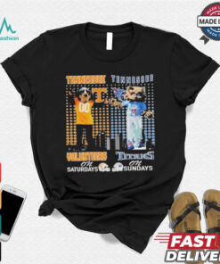 Tennessee Volunteers On Saturdays Smokey Tennessee Titans T Rac On Sundays T Shirt