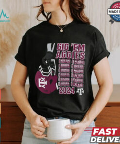 Texas A&M Aggies Black Football Schedule T Shirt