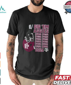 Texas A&M Aggies Black Football Schedule T Shirt