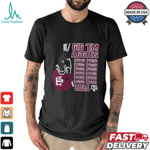 Texas A&M Aggies Black Football Schedule T Shirt
