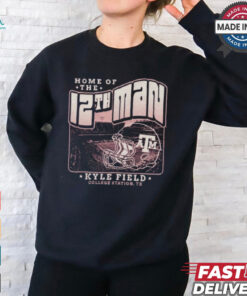 Texas A&M Aggies Home Of The 12th Man Helmet Over Kyle Field Vintage Shirt