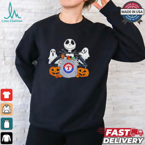 Texas Rangers Halloween Candy Spooky Jack Skellington shirt