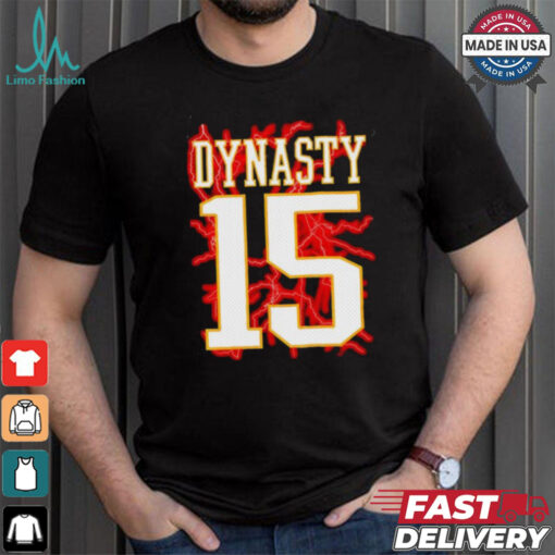 The Chiefs Dynasty 15 Patrick Mahomes lightning shirt