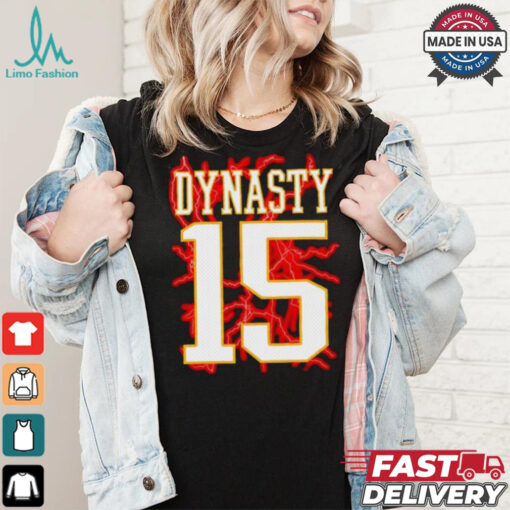 The Chiefs Dynasty 15 Patrick Mahomes lightning shirt