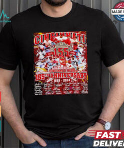 The Cincinnati Reds 155th anniversary 1869 2024 signatures shirt