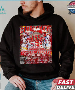 The Cincinnati Reds 155th anniversary 1869 2024 signatures shirt