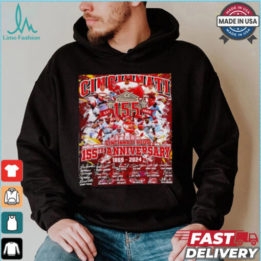 The Cincinnati Reds 155th anniversary 1869 2024 signatures shirt