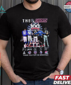 The Giants 100 Seasons Team Player Signature Thank You For The Memories Shirt