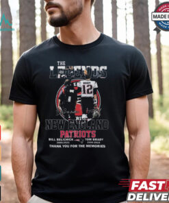 The Legends New England Patriots Bill Belichick And Tom Brady Thank You For The Memories Signatures Shirt