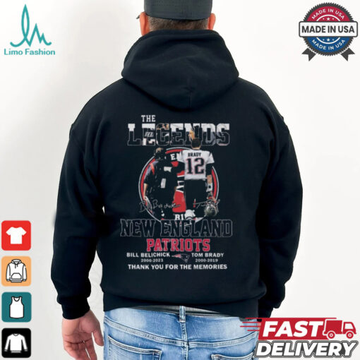 The Legends New England Patriots Bill Belichick And Tom Brady Thank You For The Memories Signatures Shirt