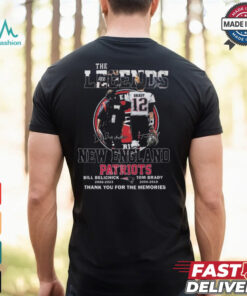 The Legends New England Patriots Bill Belichick And Tom Brady Thank You For The Memories Signatures Shirt