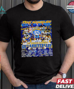 The Los Angeles Chargers 65th anniversary 1959 2024 signatures shirt