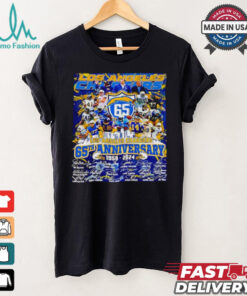 The Los Angeles Chargers 65th anniversary 1959 2024 signatures shirt