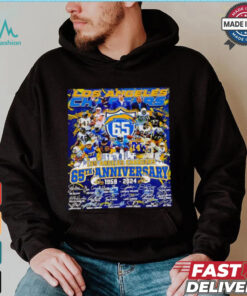The Los Angeles Chargers 65th anniversary 1959 2024 signatures shirt
