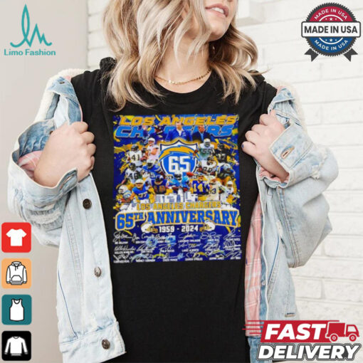 The Los Angeles Chargers 65th anniversary 1959 2024 signatures shirt