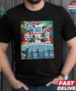 The Miami Dolphins 60th anniversary 1965 2025 signatures shirt