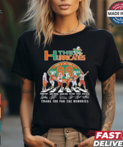 The Miami Hurricanes Abbey Road 98 Years 1926 2024 Thank You For The Memories Signatures Shirt