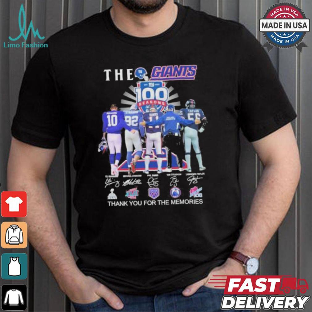 The NY Giants Players 100 Season Thank You For The Memoirs Signatures Shirt The NY Giants Players 100 Season Thank You For The Memoirs Signatures Shirt