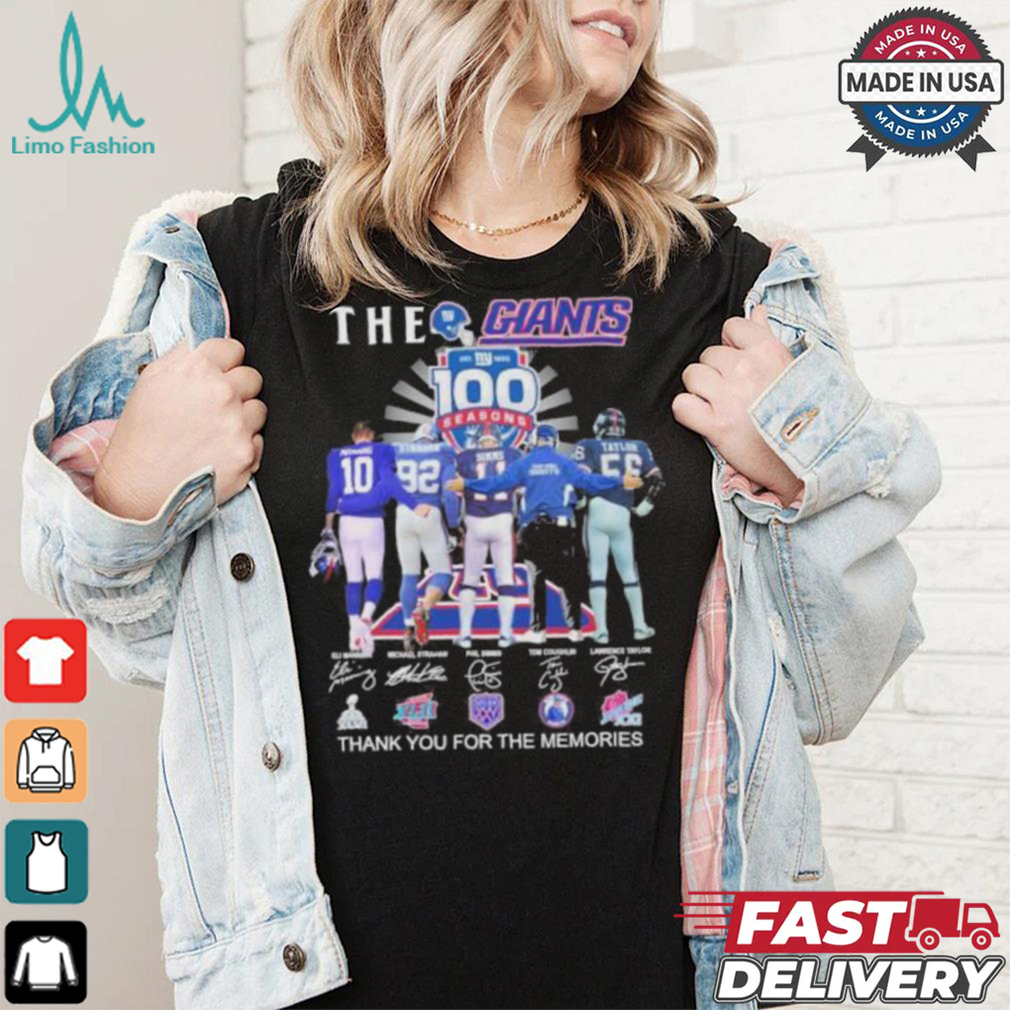 The NY Giants Players 100 Season Thank You For The Memoirs Signatures Shirt The NY Giants Players 100 Season Thank You For The Memoirs Signatures Shirt