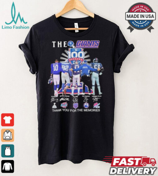 The NY Giants Players 100 Season Thank You For The Memoirs Signatures Shirt