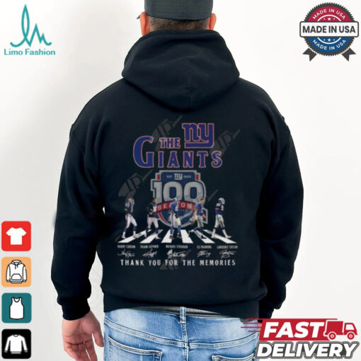 The New York Giants 100 Seasons Thank You For The Memories T Shirt