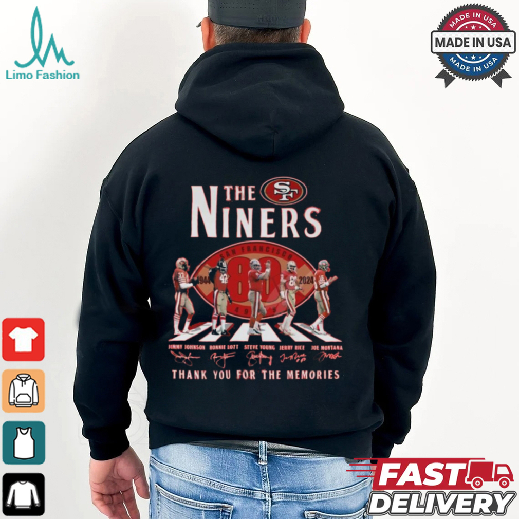 The Niners Abbey Road 80 Years Of 1944 2024 Thank You For The Memories Signatures Shirt The Niners Abbey Road 80 Years Of 1944 2024 Thank You For The Memories Signatures Shirt