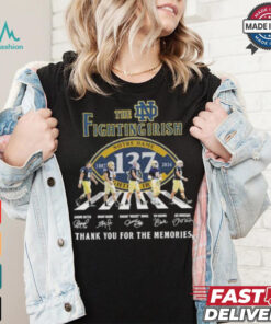 The Notre Dame Fighting Irish Abbey Road 137 Years 1887 2024 Thank You For The Memories Signatures Shirt