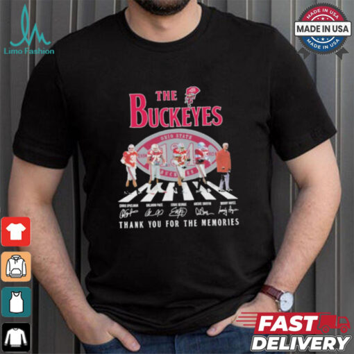 The Ohio State Buckeyes players thank you for the memories signatures shirt