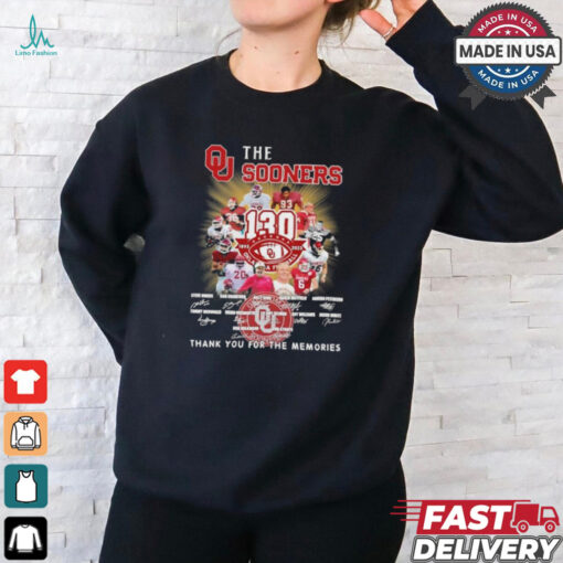 The Oklahoma Sooners 130th Anniversary 1895 2025 Thank You For The Memories Signature Shirt