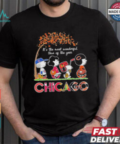 The Peanuts Movie Characters Chicago Sports It’s The Most Wonderful Time Of The Year 2024 Shirt