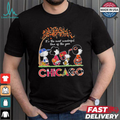 The Peanuts Movie Characters Chicago Sports It’s The Most Wonderful Time Of The Year 2024 Shirt