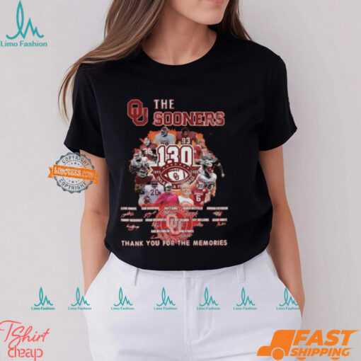The Sooners 130th 1895 2025 Oklahoma Football Thank You For The Memories T Shirt