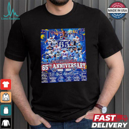 The Tennessee Titans 65th anniversary 1959 2024 signatures shirt