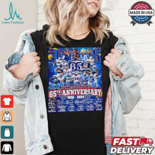 The Tennessee Titans 65th anniversary 1959 2024 signatures shirt
