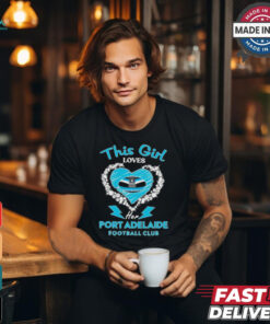 This girl loves her Port Adelaide football club heart shirt