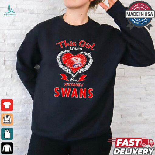 This girl loves her Sydney Swans heart shirt