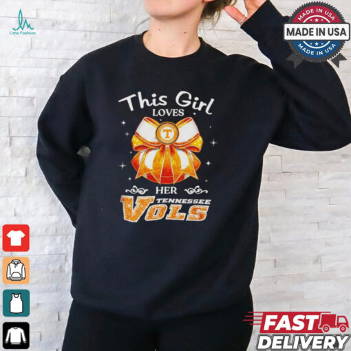 This girl loves her Tennessee Volunteers football with ribbon shirt
