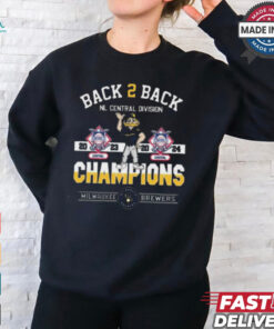 Top Milwaukee brewers back 2 back nl central division champions 2024 shirt