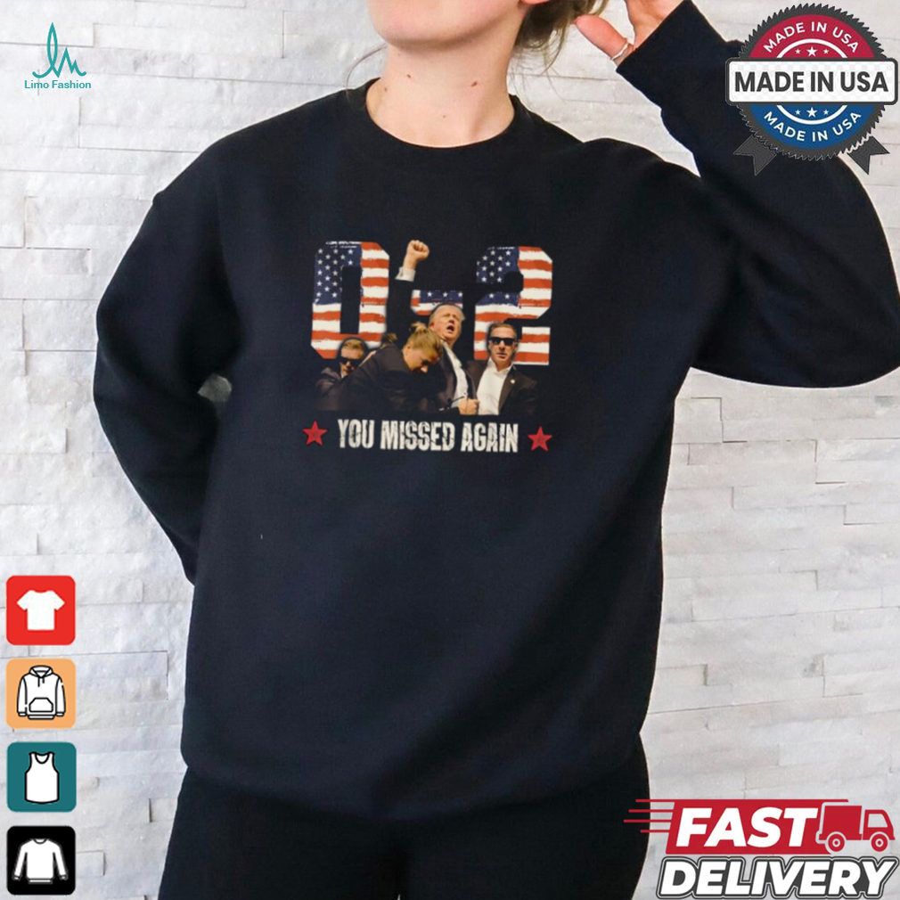 Trump 2024 You Missed Again 2 – 0 2nd Assassination Attempt T Shirt Trump 2024 You Missed Again 2 – 0 2nd Assassination Attempt T Shirt