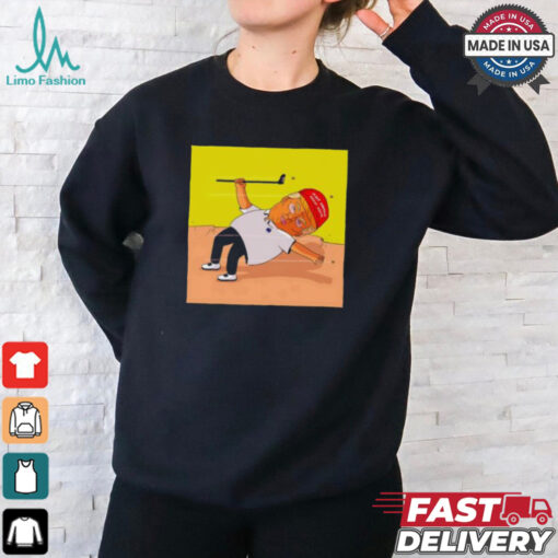 Trump play golf Assassination attempts cartoon shirt